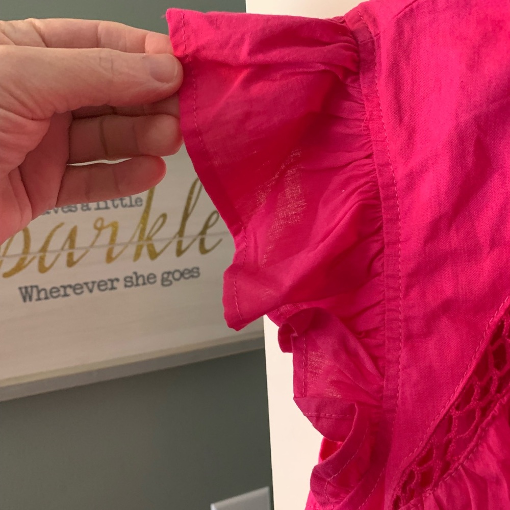 Umgee Flutter Sleeve Boho Top Size Small - image 7